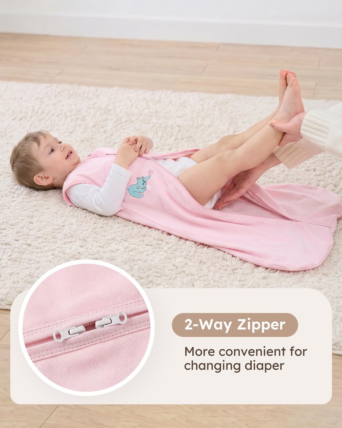 image:imageYoofoss Baby Sleep Sack 612 Month 05TOG 100 Organic Cotton 2Way ZipperGreenroseangel