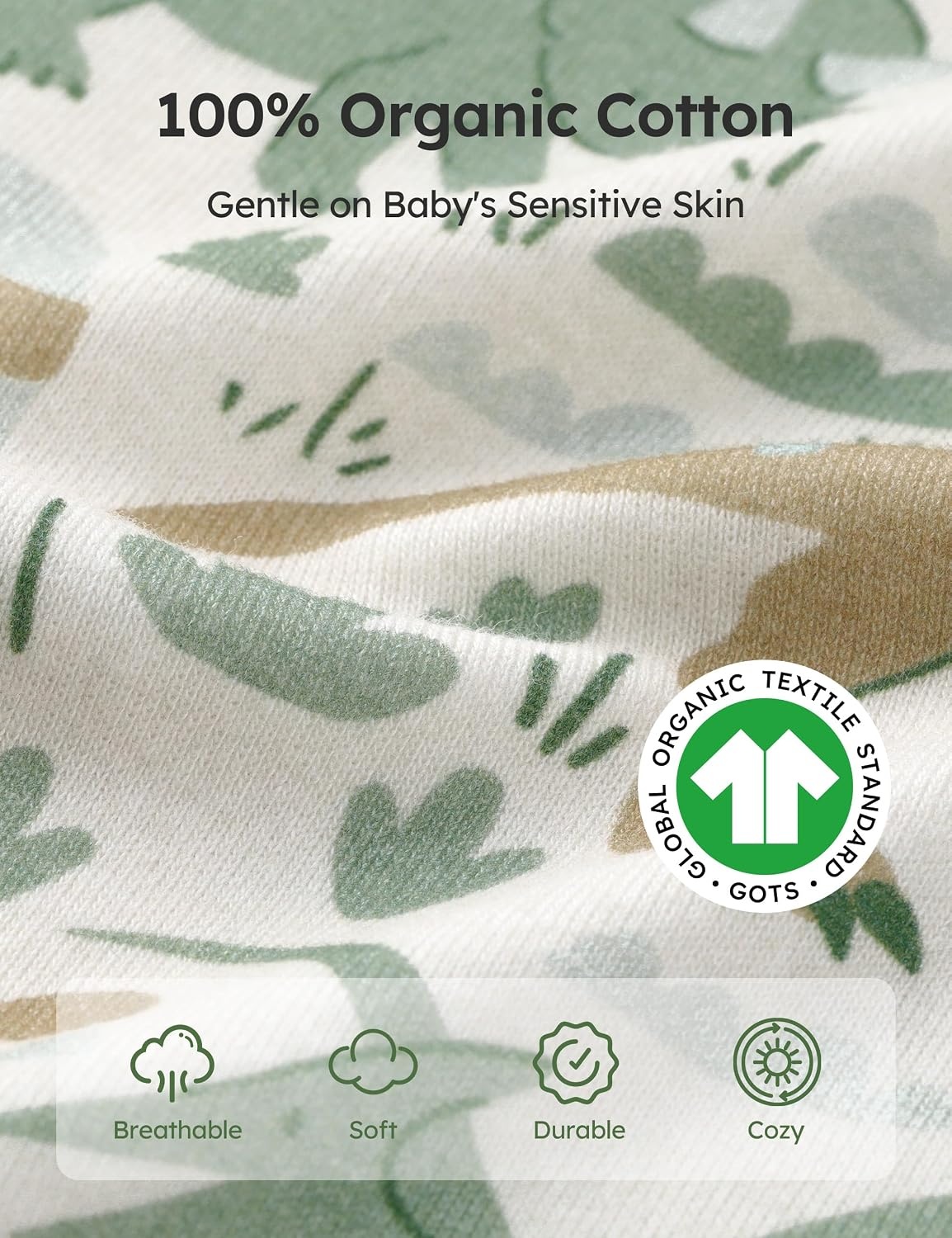 image:imageYoofoss Toddler Pajamas 100 Organic Cotton Pjs Kids Set for Boys GirlsLonggreen Dino