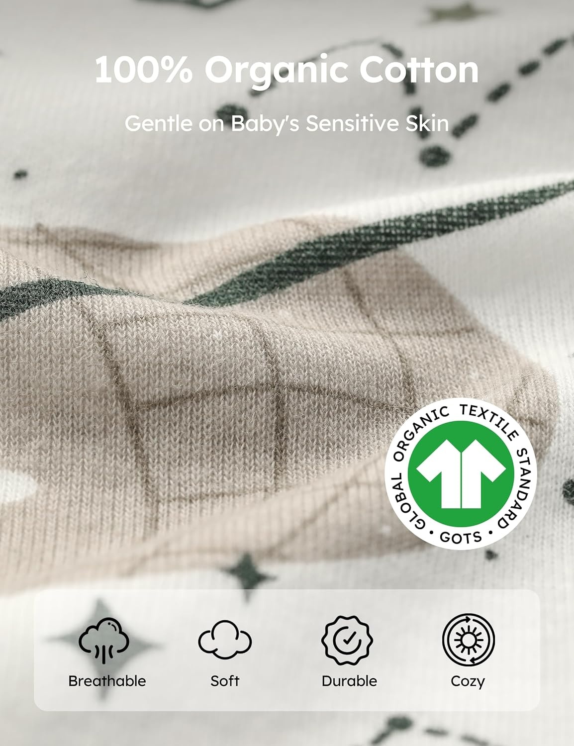 image:imageYoofoss Toddler Pajamas 100 Organic Cotton Pjs Kids Set for Boys GirlsLongwhitegreen Planet