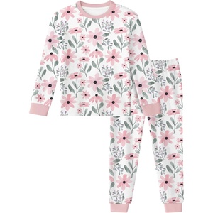 Yoofoss Toddler Pajamas 100% Organic Cotton Pjs Kids Set for Boys Girls(Long_pink Flower)