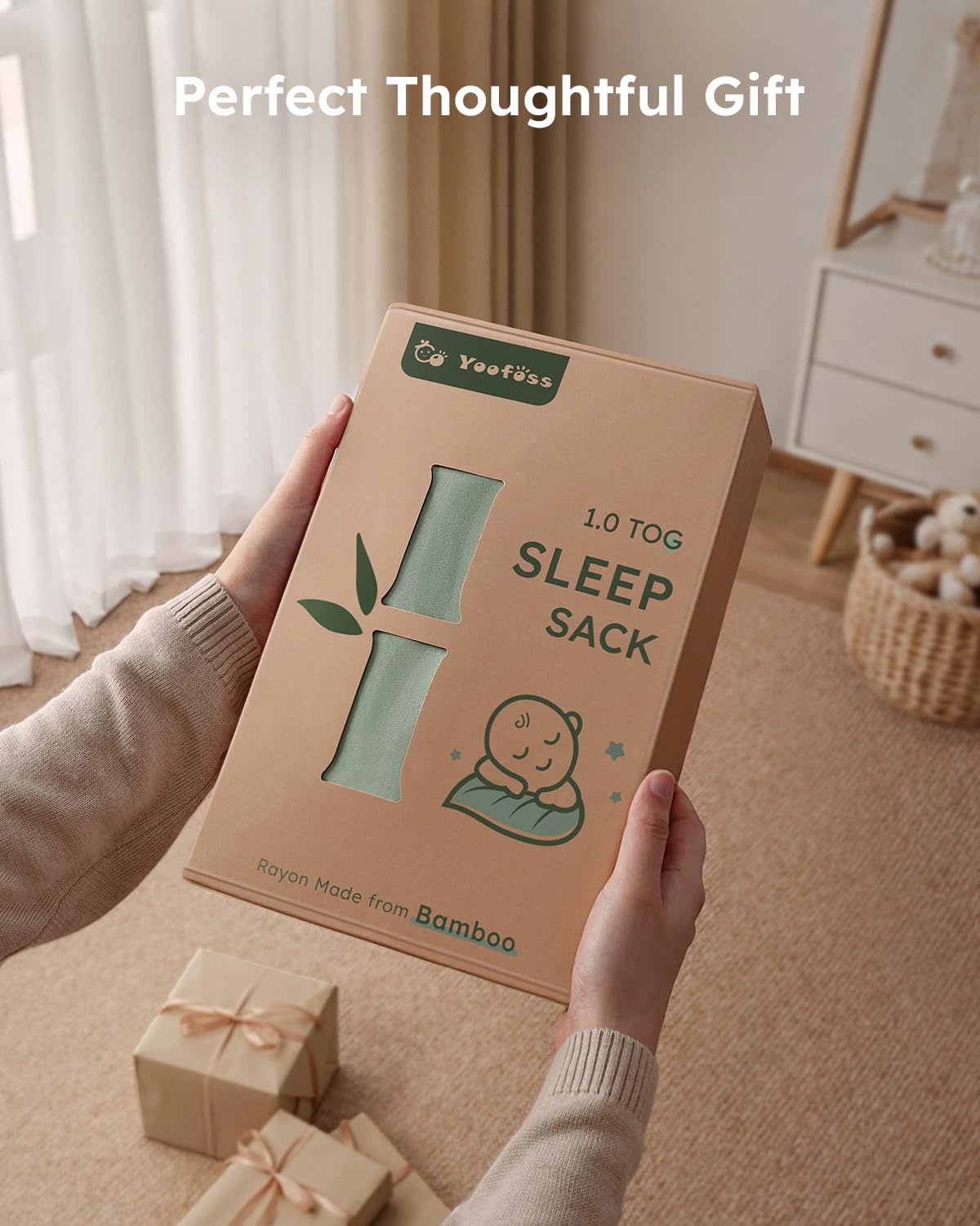 image:imageYoofoss Baby Sleep Sack 612 Months 1 Pack 05 Tog 100 Cotton amp 1 Pack 10 Tog Rayon Made from Bamboo Sleep Sack