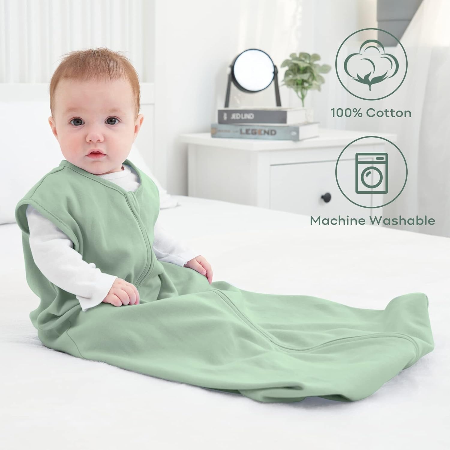 image:imageYoofoss Baby Sleep Sack 612 Months 3 Pack Banana green amp 1 Pack Giraffe 100 Cotton TOG 05