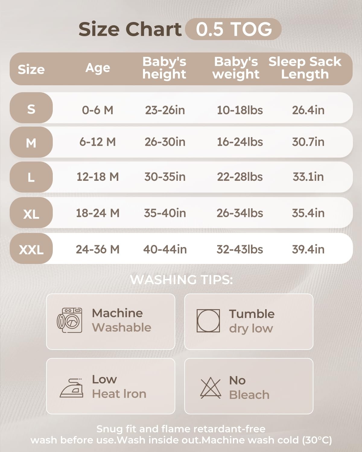 image:imageYoofoss Sleep Sack 1218 Months 05 TOG 100 Organic Cotton 2Way ZipperPink Flowers