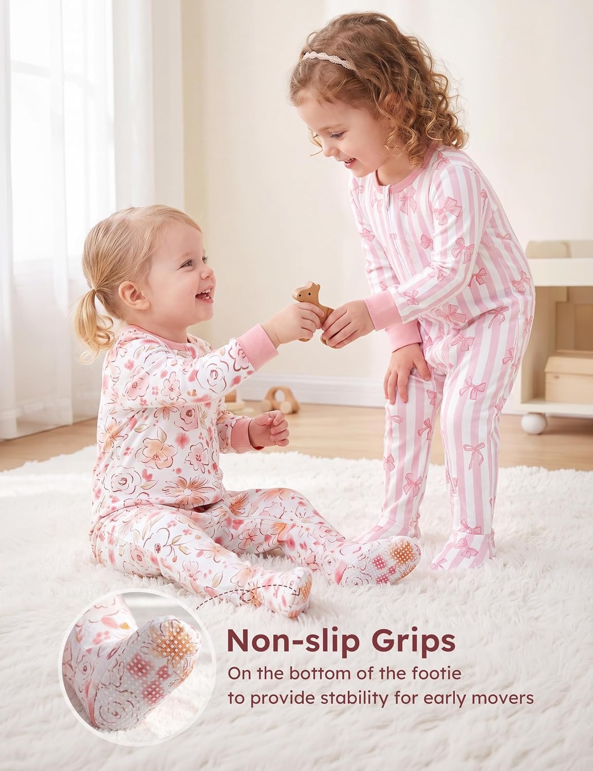 image:imageYoofoss Toddler Pajamas 100 Organic Cotton Baby Sleepers for Boy GirlBlossombowknot