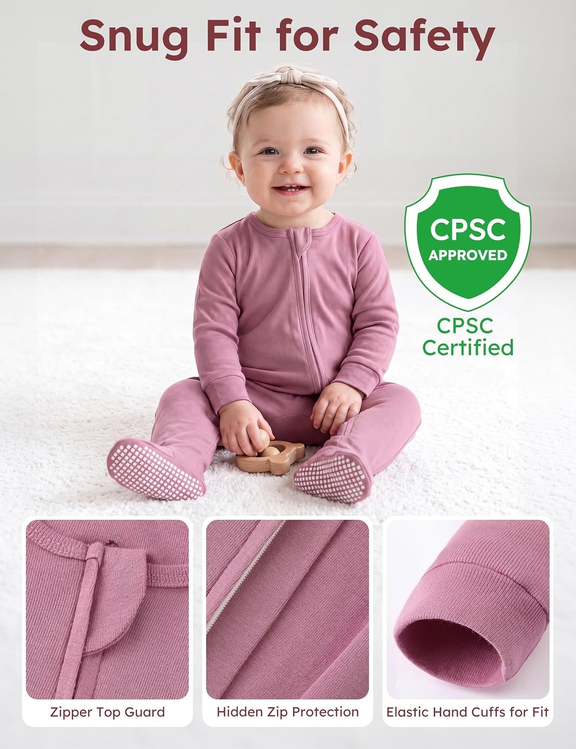 image:imageYoofoss Toddler Pajamas 100 Organic Cotton Baby Sleepers for Boy GirlBlossombowknot