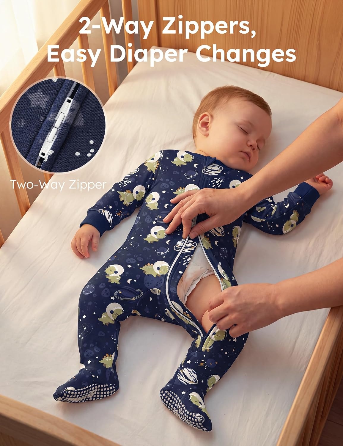 image:imageYoofoss Toddler Pajamas 100 Organic Cotton Baby Sleepers for Boy GirlBlue Universe