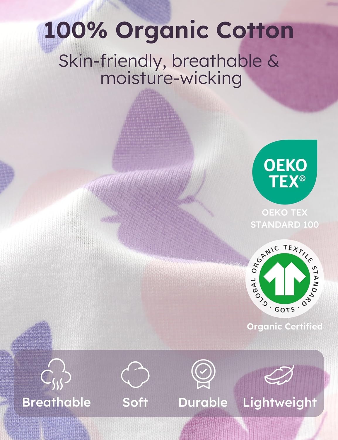 image:imageYoofoss Toddler Pajamas 100 Organic Cotton Baby Sleepers for Boy GirlPurple Unicorn