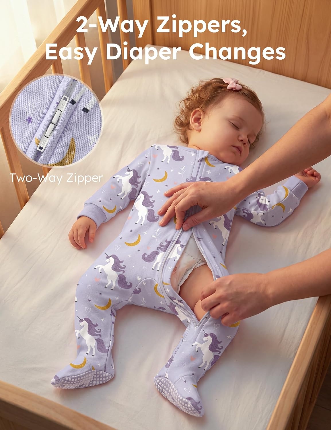 image:imageYoofoss Toddler Pajamas 100 Organic Cotton Baby Sleepers for Boy GirlPurple Unicorn