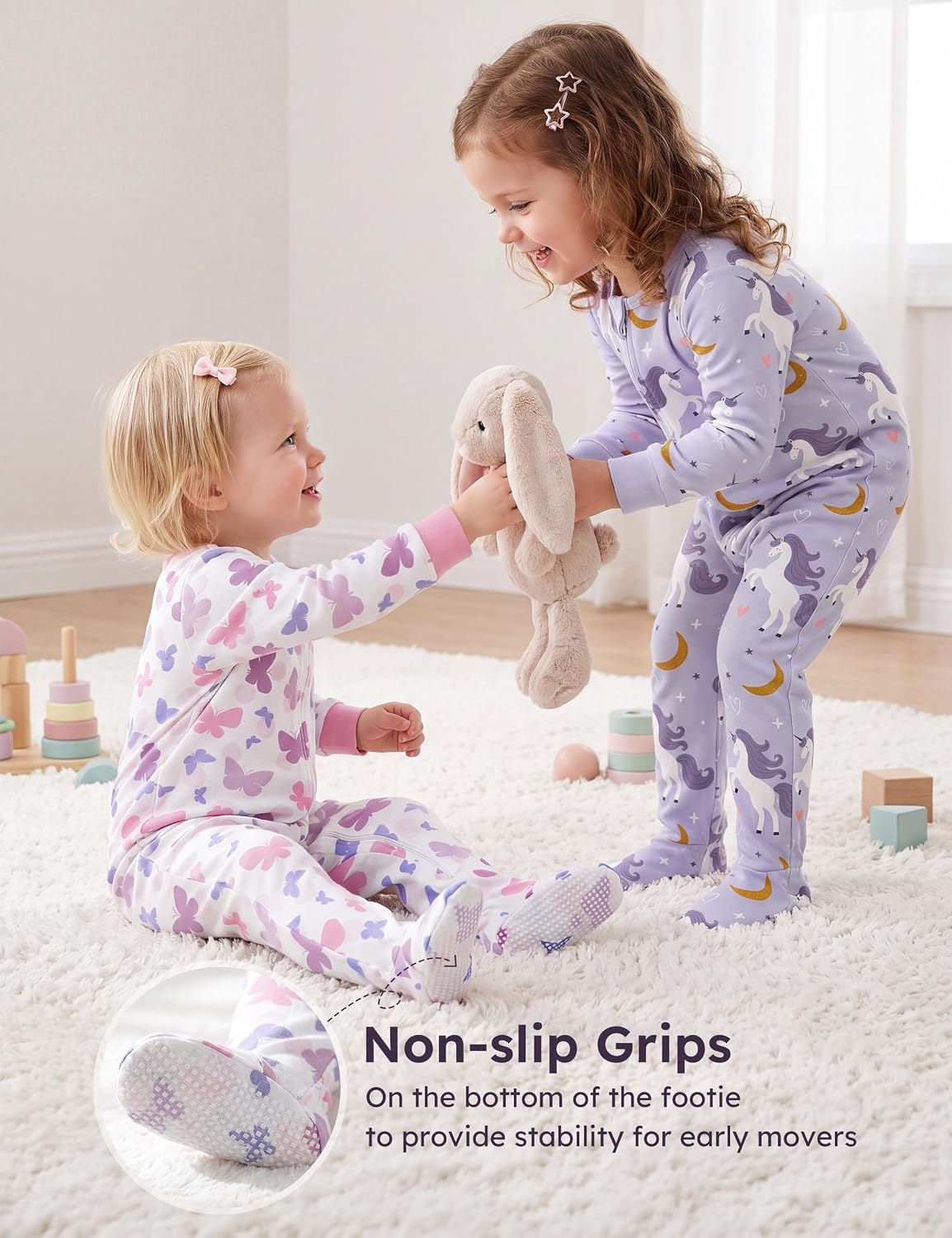image:imageYoofoss Toddler Pajamas 100 Organic Cotton Baby Sleepers for Boy GirlPurple Unicorn