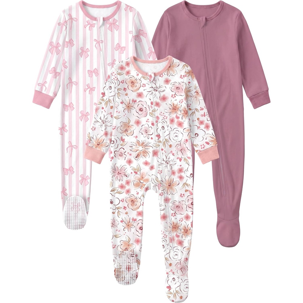 image:imageYoofoss Toddler Pajamas 100 Organic Cotton Baby Sleepers for Boy GirlBlossombowknot
