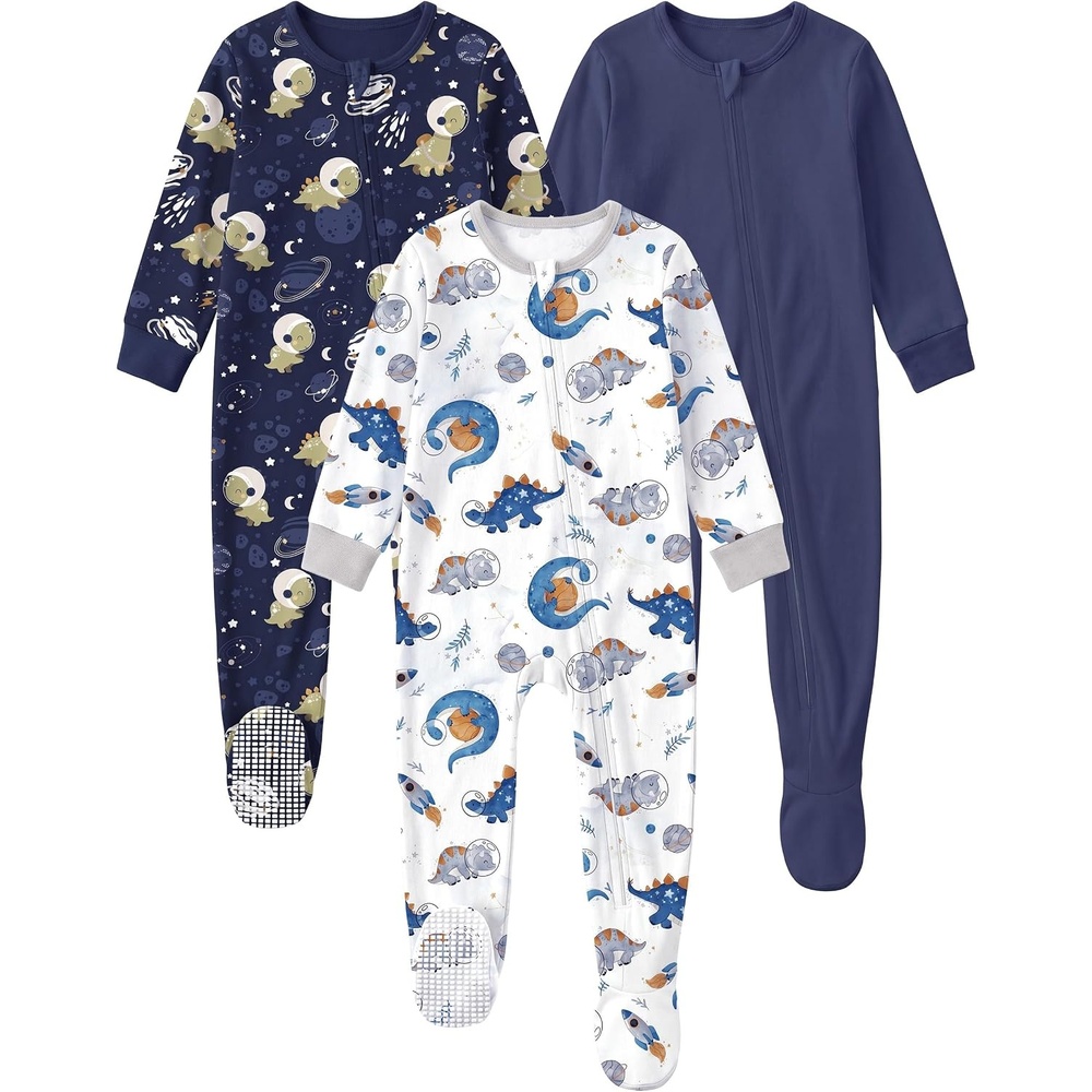 image:imageYoofoss Toddler Pajamas 100 Organic Cotton Baby Sleepers for Boy GirlBlue Universe