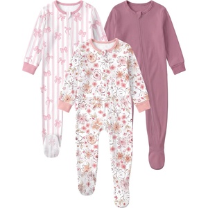 Yoofoss Toddler Pajamas 100% Organic Cotton Baby Sleepers for Boy Girl(Blossom&bowknot)