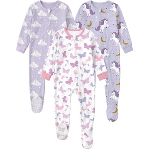 Yoofoss Toddler Pajamas 100% Organic Cotton Baby Sleepers for Boy Girl(Purple Unicorn)