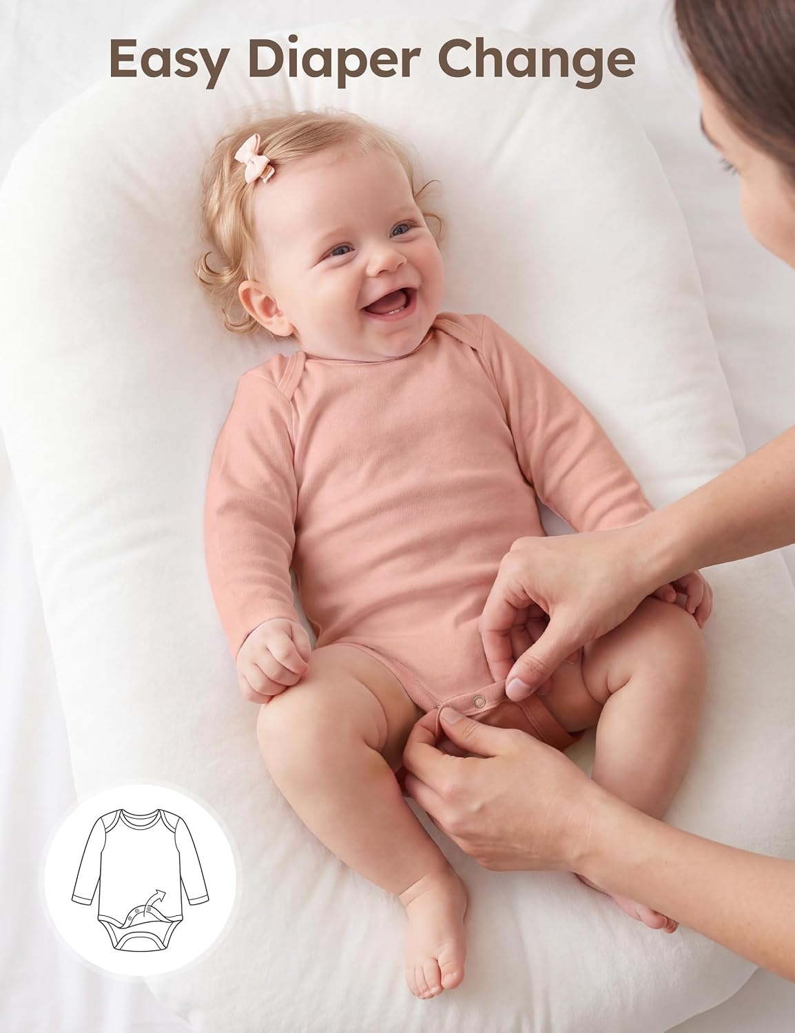 image:imageYoofoss Baby Bodysuits 100 Organic Cotton Long Sleeve for Boy Girl 3 PackPinkPurple