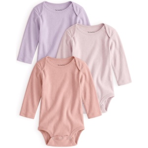 Yoofoss Baby Bodysuits 100% Organic Cotton Long Sleeve for Boy Girl 3 Pack(Pink/Purple)
