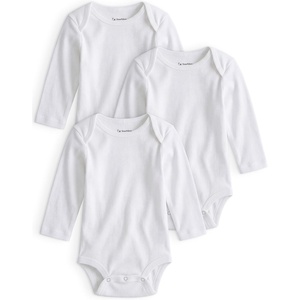 Yoofoss Baby Bodysuits 100% Organic Cotton Long Sleeve for Boy Girl 3 Pack(White)